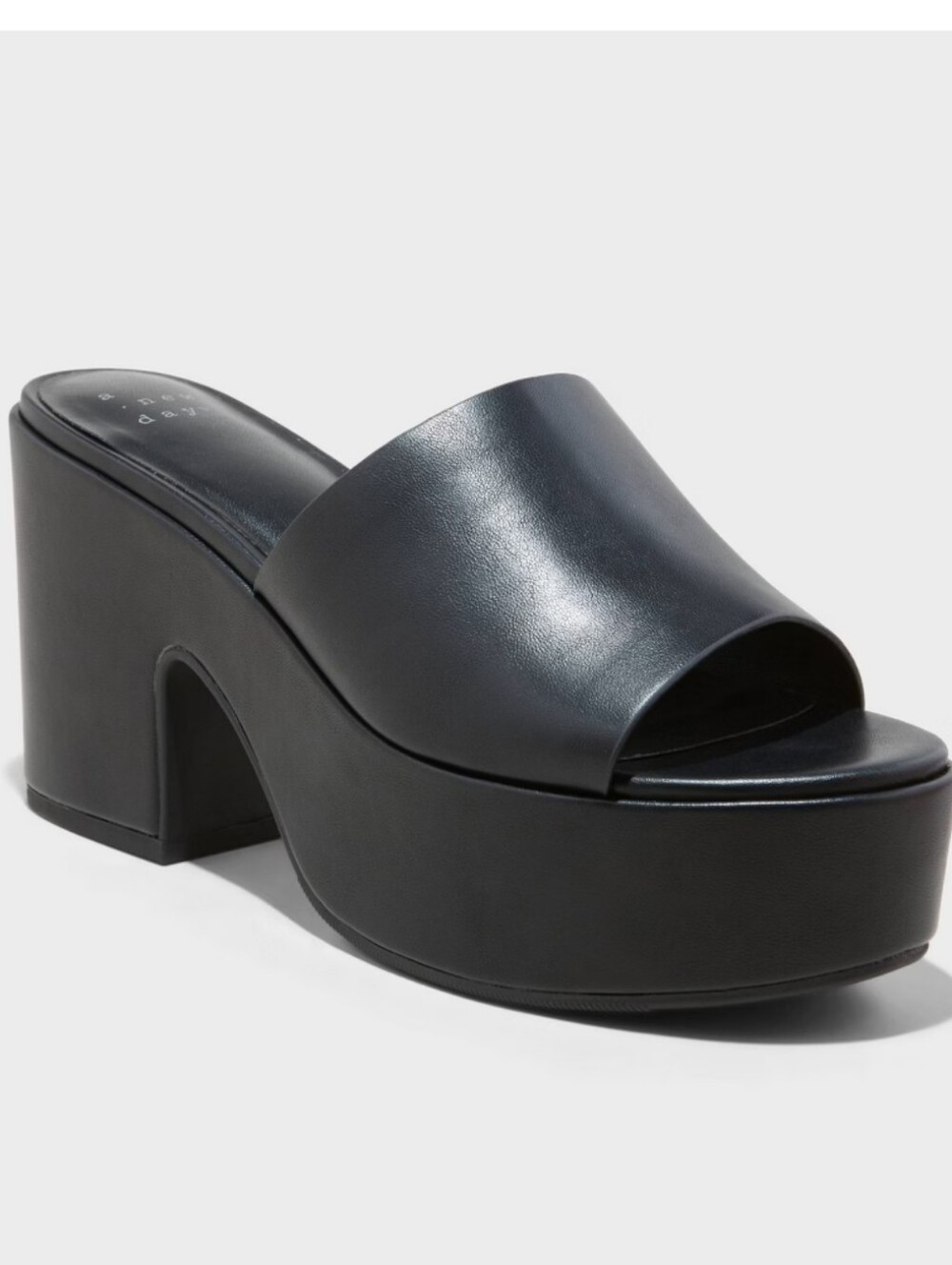 Women's Ricky Platform Heels with Memory Foam Insole - A New Day Black 12